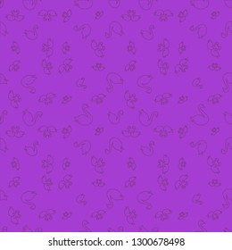 Swan seamless background - romantic pattern. Cute childish print.