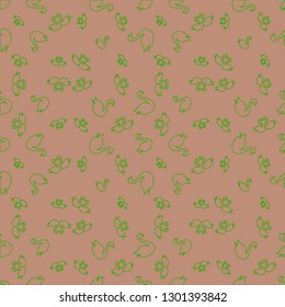 Swan seamless background - romantic pattern. Cute childish print.