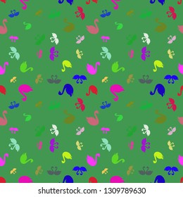 Swan seamless background - romantic pattern. Cute childish print.