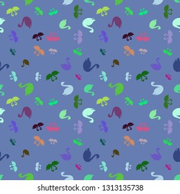Swan seamless background - romantic pattern. Cute childish print.