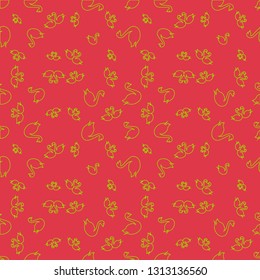 Swan seamless background - romantic pattern. Cute childish print.