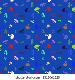 Swan seamless background - romantic pattern. Cute childish print.