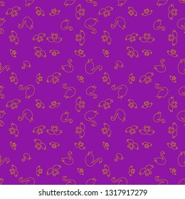 Swan seamless background - romantic pattern. Cute childish print.
