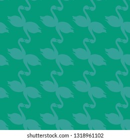 Swan seamless background - romantic pattern. Cute childish print.