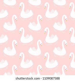 Swan Seamless Pattern Background