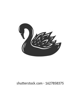 Swan shape isolated on white. Vector illustration.