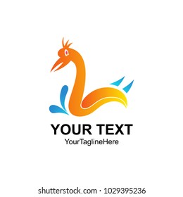 Swan shape Letter L logo Template