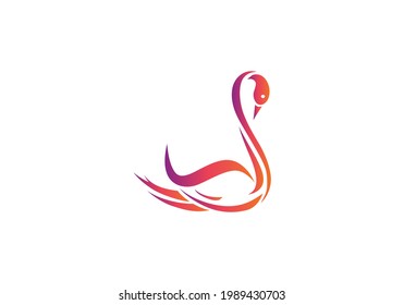 Swan shape logo design template