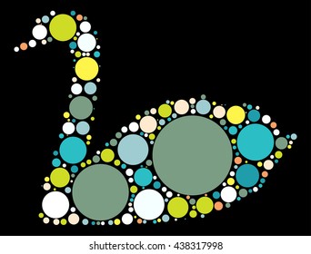 swan shape vector design by color point