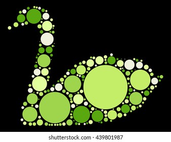 swan shape vector design by color point
