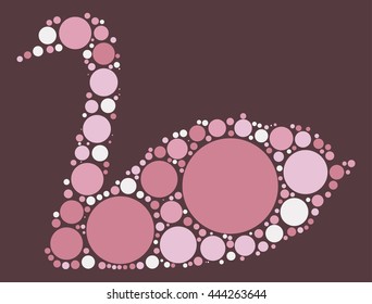 swan shape vector design by color point