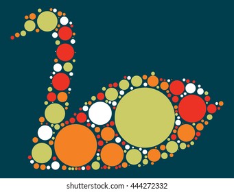 swan shape vector design by color point