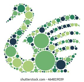 swan shape vector design by color point
