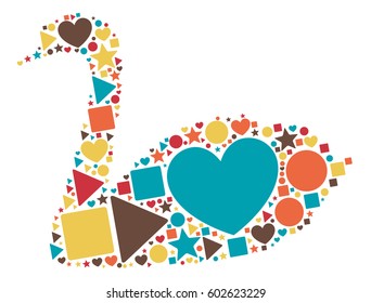 swan shape vector design illustration
