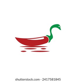 swan ship chilli logo design vector.