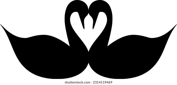 swan silhouette black wedding romantic decor