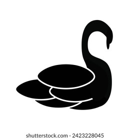 Swan silhouette design icon, isolated on white background.