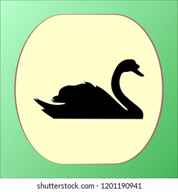Swan silhouette icon vector design
