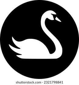 Swan silhouette icon vector illustration