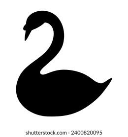 Swan silhouette icon. Vector image