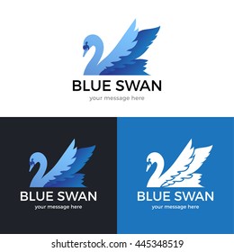Swan silhouette logo. Isolated bird icon. Vector illustration.