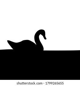 swan silhouette vector animal art