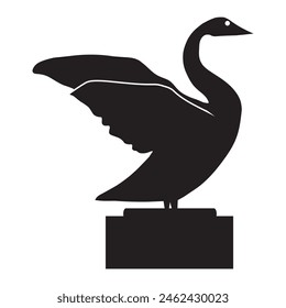 swan silhouette vector design. swan monument vector design