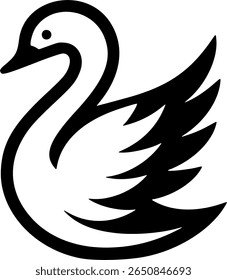 Vector de la silueta del cisne, alta calidad