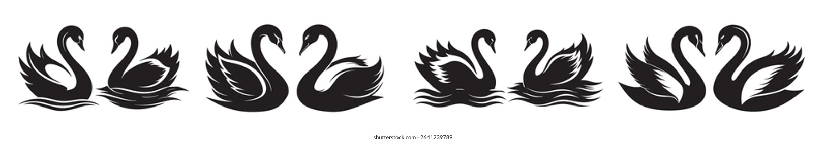 Swan silhouette vector illustration swan silhouette vector swan silhouette