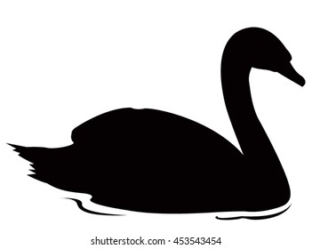 Swan silhouette, vector illustration.