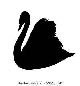 Swan silhouette - vector illustration