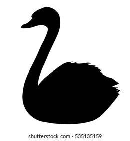 Swan silhouette - vector illustration