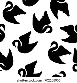 Swan silhouette, vector, illustration