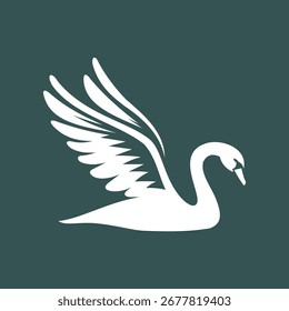 Swan Silhouette Vektor auf weißem Hintergrund
