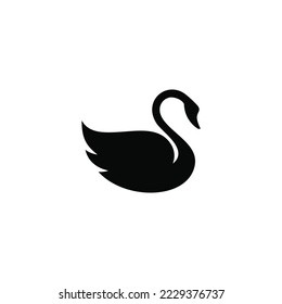 Swan simple flat icon vector