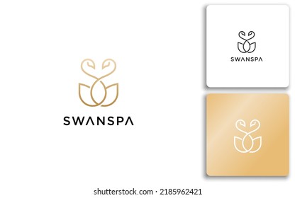 Swan Spa luxury logo vector	