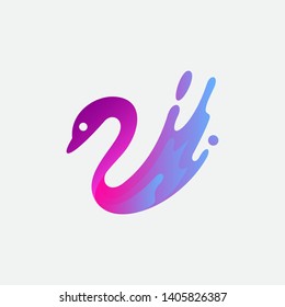 swan and splash water logo design