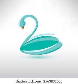 Swan stylized vector symbol, logo or brand template