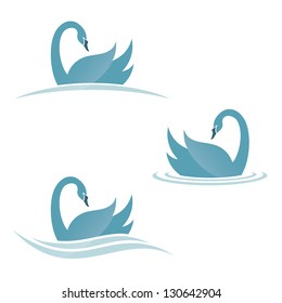 Swan symbols - vector illustration