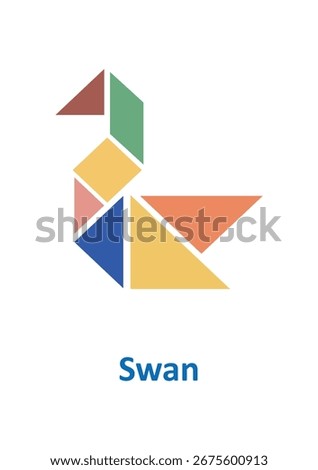Swan Tangram Puzzle - Creative Geometric Bird	
