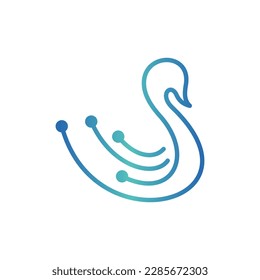 Swan tech line simplicity logo