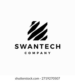 ilustração do ícone do vetor do logotipo técnico do swan