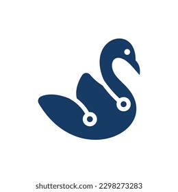 Diseño de logotipo creativo moderno con tecnología de cisne
