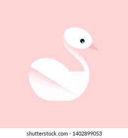 Swan. Textured paper bird. Vector.