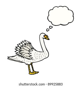 swan with thought bubble cartoon