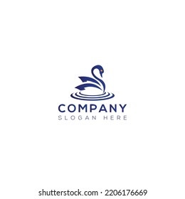 Swan vector art logo design