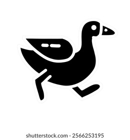 swan vector design, swan icon, swan logo, swan sticker, black and white design.