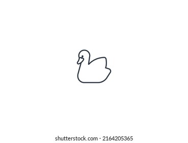 Swan vector flat emoticon. Isolated Swan emoji illustration. Swan icon