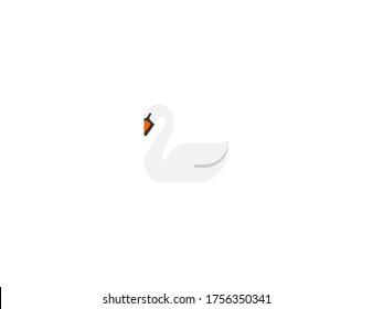 Swan vector flat icon. Isolated swan bird emoji illustration 