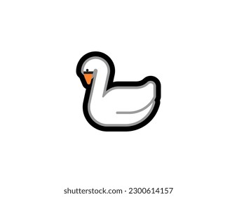 Swan vector icon. Swan emoji illustration. Isolated swan vector emoticon